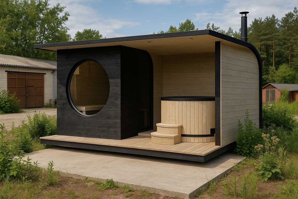 Sauna domek z tarasem pod balie PRODUCENT jakość AuraForest