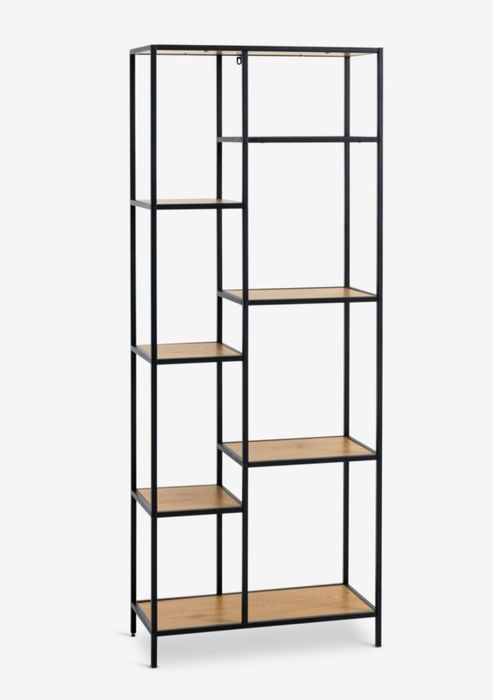 Regał jysk trappedal loft industrial czarno drewniany dąb