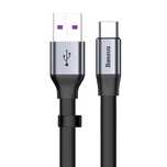 Baseus Simple płaski kabel USB / USB C SuperCharge 5A 40W QC 3.0 23cm