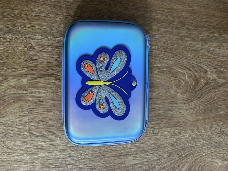 Piórnik Fioletowo Niebieski z lusterkiem Kayet