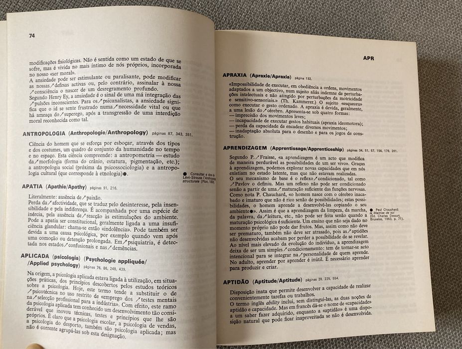 Dicionário de Psicologia, de Michel e Françoise Gauquelin (Anos 80)