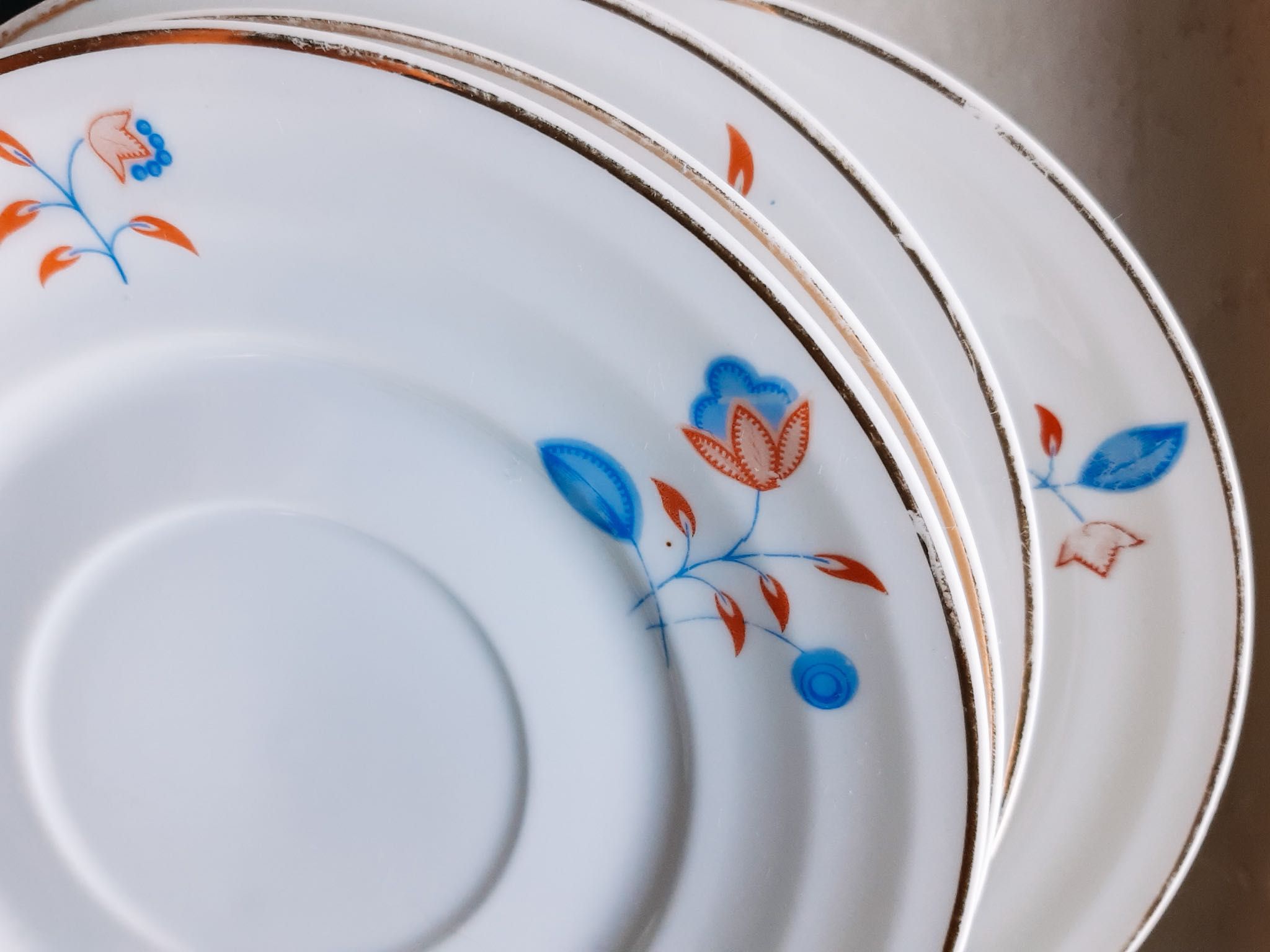 Komplet talerzy porcelana Ćmielów Art Deco fason Bałtyk