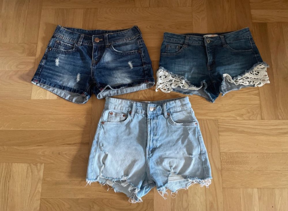 Spodenki jeansowe Zara, Bershka rozmiar 34