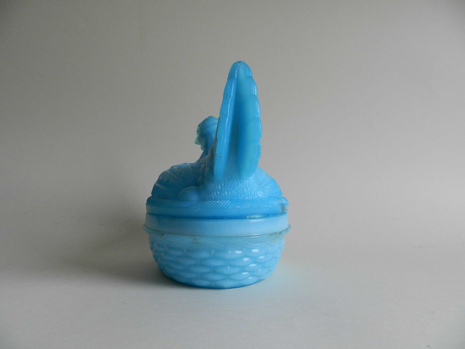 niebieska szklana kura PRL