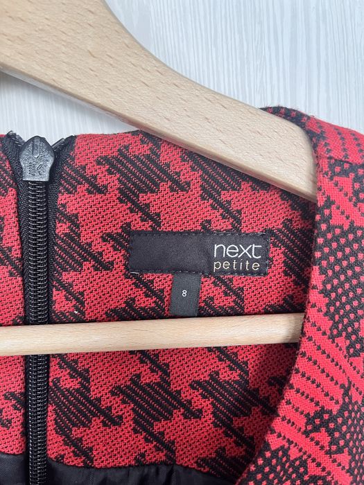 Czerwono czarna sukienka w kratkę Next 36/S vintage