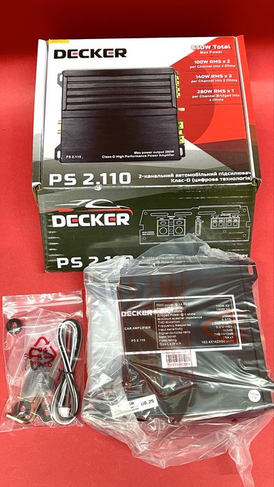 Підсилювач Decker PS 2.110 2-канальний автомобільний/2*100Вт