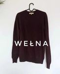 Sweter wełniany Whyred 70% wełna burgundowy bordo