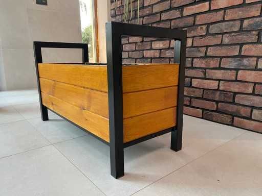 Regał stalowo drewniany aluminiowy LOFT Szafka