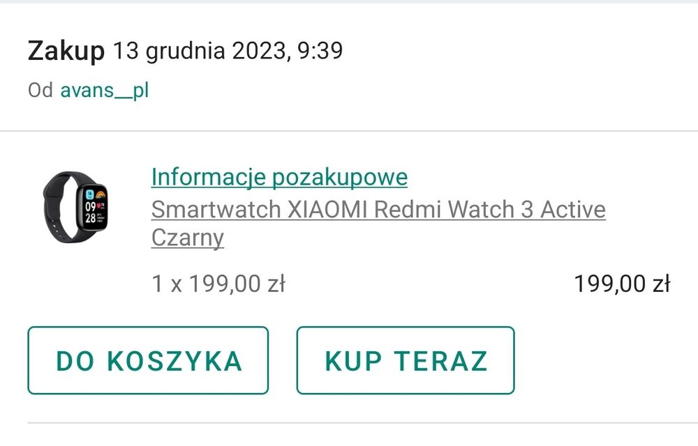 Smartwatch redmi watch3 active