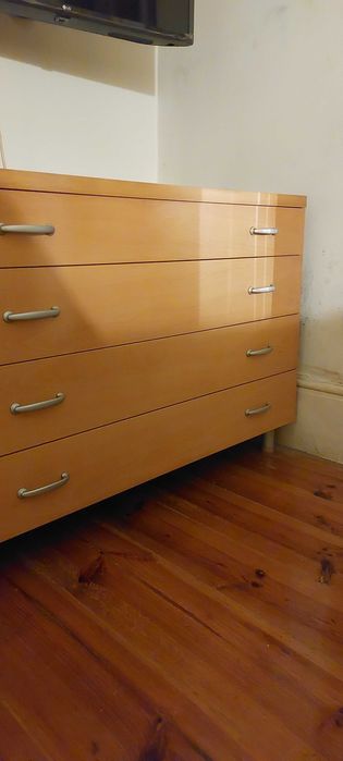 Conjunto de quarto, cama, colchao e cómoda