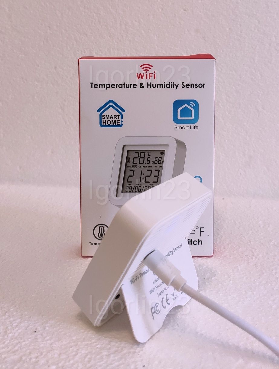 Дистанционный датчик температуры и влажности WiFi Tuya Smart Умный Дом
