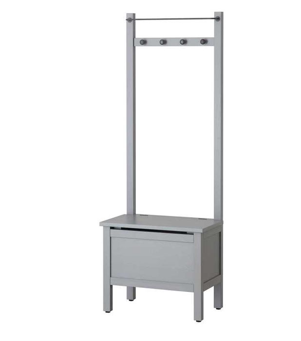 Hemnes Ikea Ławka ze schowkiem i wieszakiem