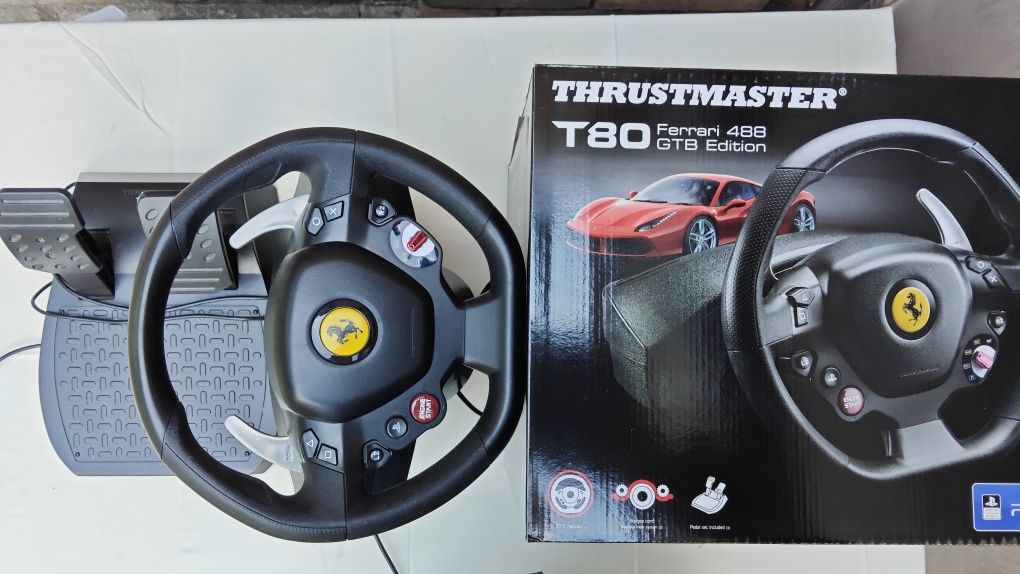 Кермо Стан Нового Thrustmaster T80 Ferrari PCPS4PS5 Игров Руль +Педалі