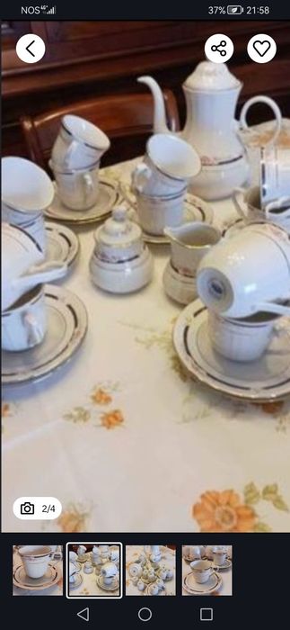 chávenas café coleção+Serviço de chá e de café ERICA pintada á mão