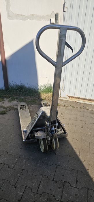 Wózek paletowy paleciak ręczny 115 cm 80 cm stal nierdzewna nierdzewka