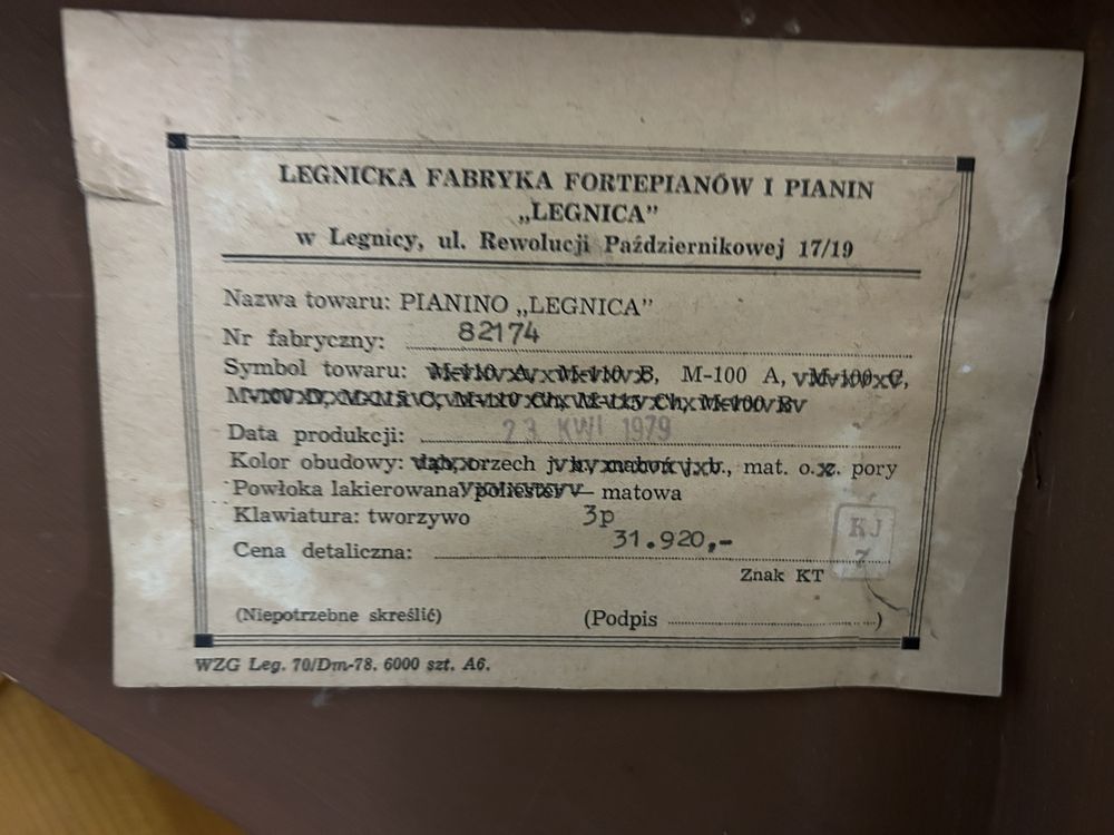 Pianino „Legnica”