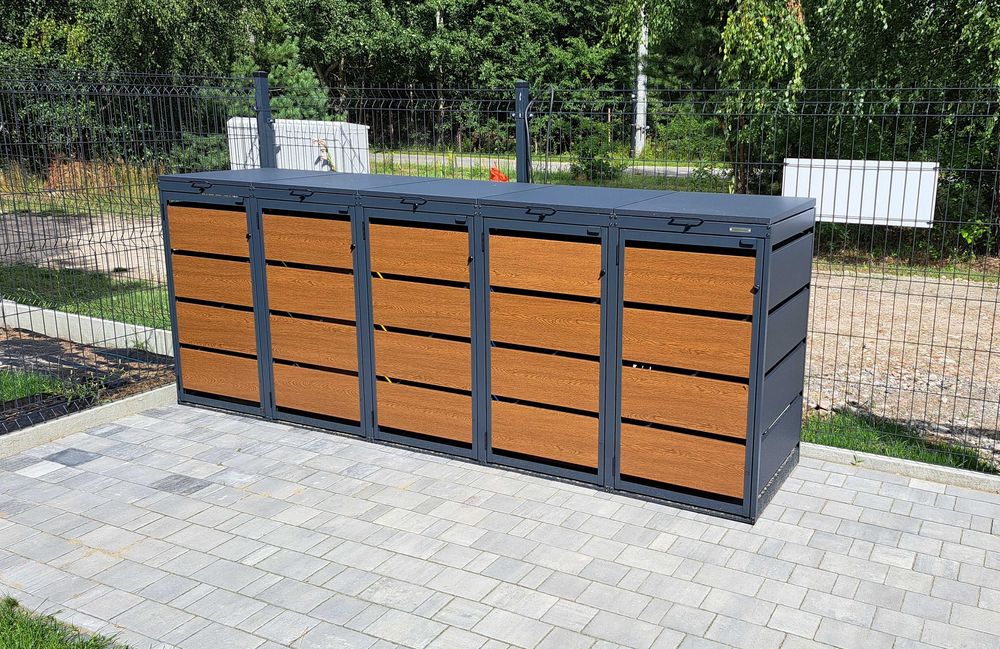 Zabudowa koszy na śmieci, obudowa na kosze na śmieci, osłona koszy