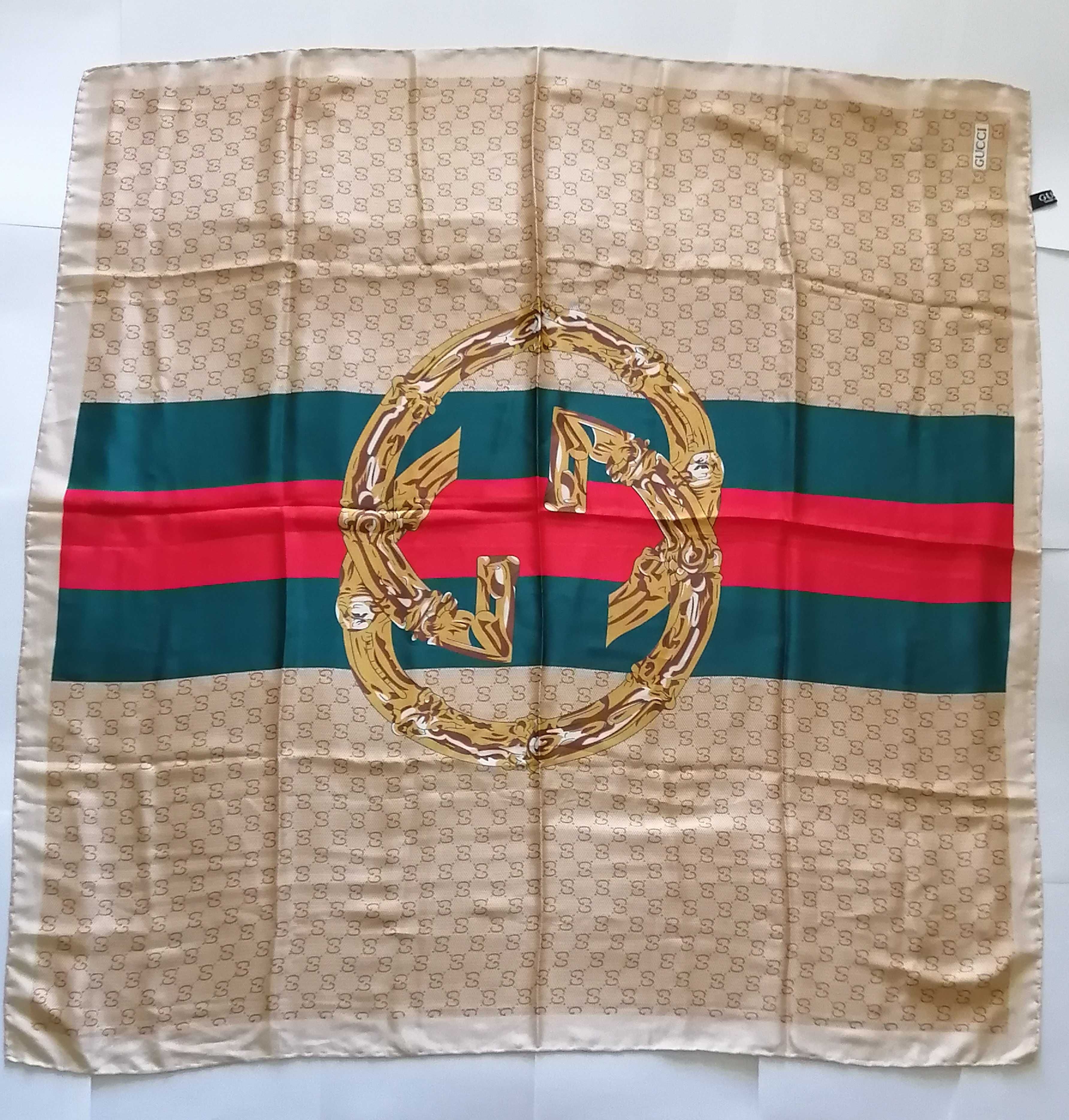 Платок, Хустка, Шейный платок, шелковый, 90х90, GUCCI оригинал