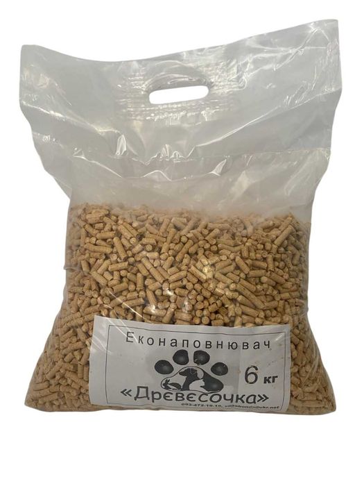 Древесный наполнитель для кошачьего лотка 6 кг