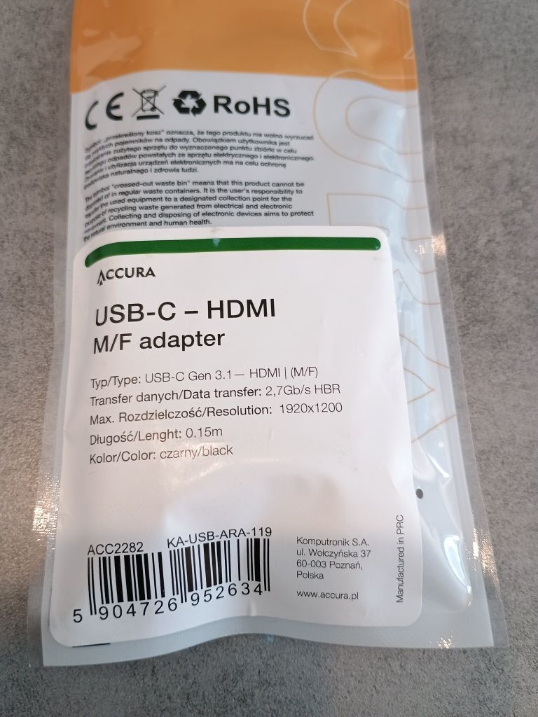 M/F adapter Accura USB-C HDMI