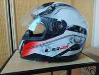 Kask motocyklowy LS2 FF384 M,  Armory White/Red, Pinlock, torba gratis