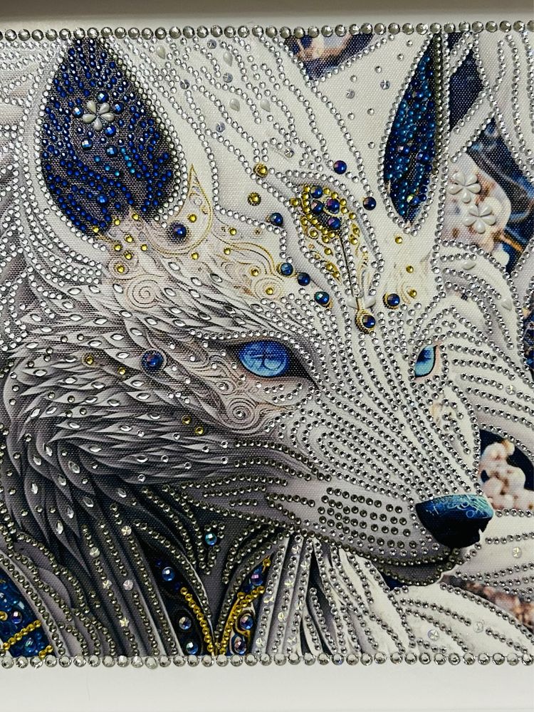 Quadro Lobo branco (Diamond Painting)