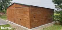 Garaż drewnopodobny akrylowy dwustanowiskowy blaszak 6x6,6x5