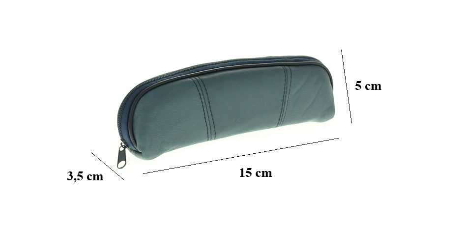 Skórzany piórnik na długopisy zielony skóra naturalna