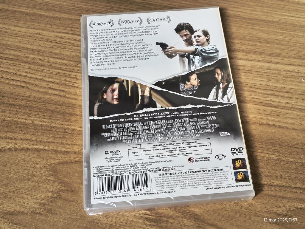 Film DVD Martha Marcy May Marlene, Elizabeth Olsen, nowy/folia