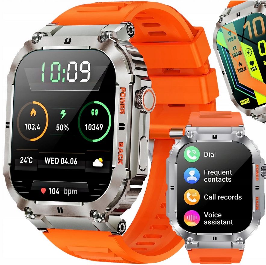 Zegarek smartwatch męski rozmowy polskie menu puls ciśnienie powiado