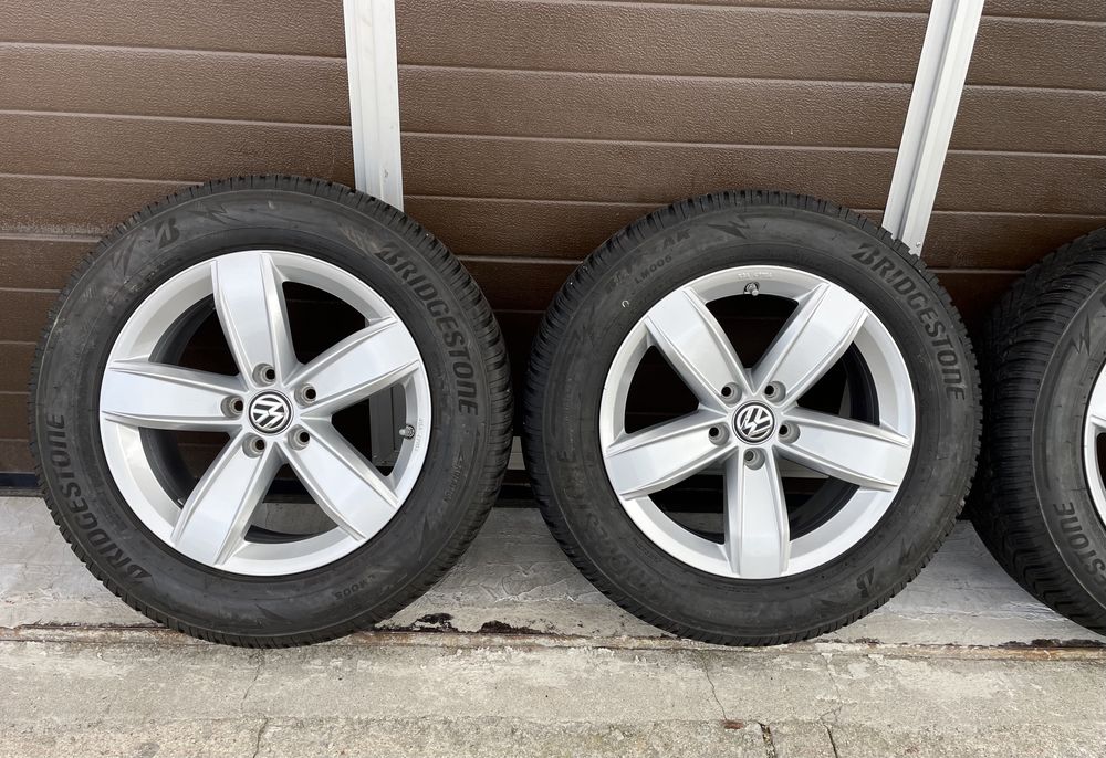 4x koła aluminiowe Alufelgi 5x112 et38 6,5J Opony 215/65 17” VW Tiguan
