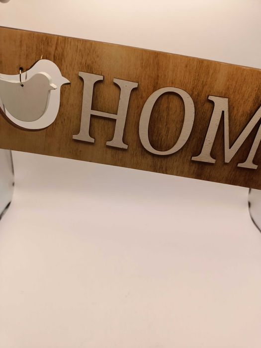 Zawieszka dekoracja HOME z ptakiem sklejka
