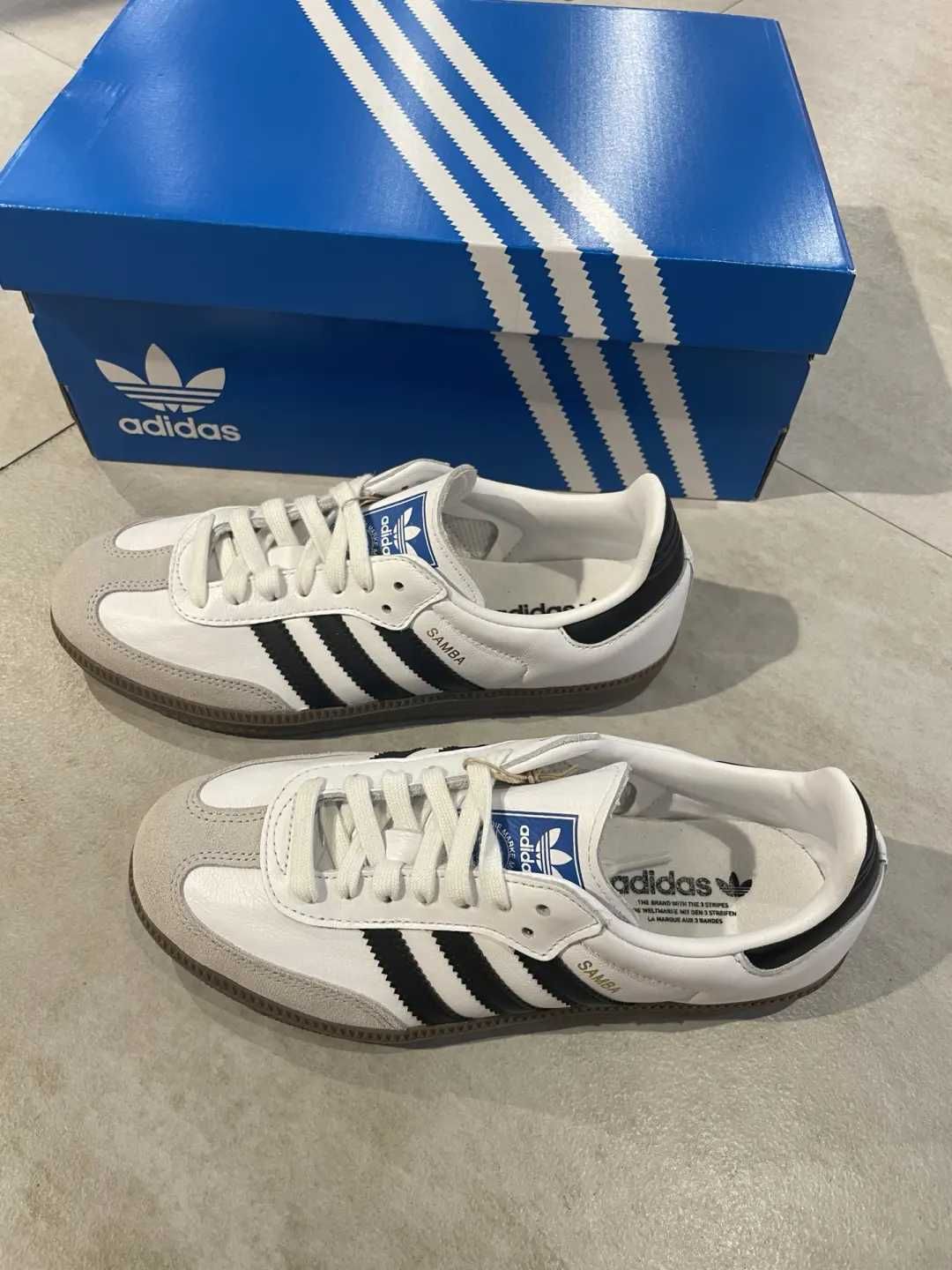 Nowe\Powietrze*airDamskieAdidasSambaSupremeWhite UnisexTrampki 36.5