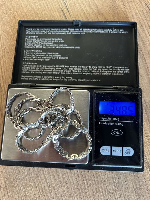 Łańcuszek srebrny męski 925 – solidny, 34,8 g