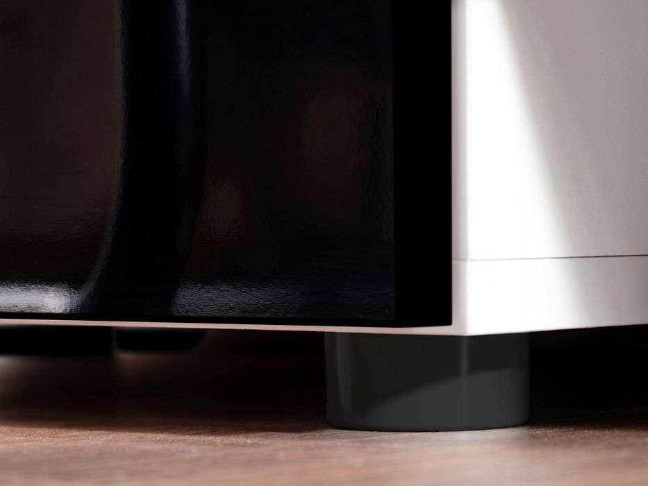 Pan Igiełka Szafka RTV LED Połysk Mat Czarny Biały Dąb Wotan Loft