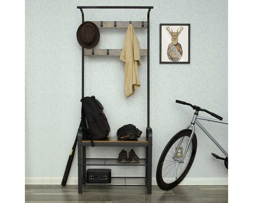 Wieszak stojący z półką i siedziskiem do przedpokoju *DOSTAWA GRATIS*