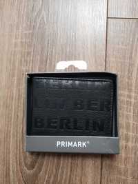 Primark czarny portfel Berlin elegancki nowy