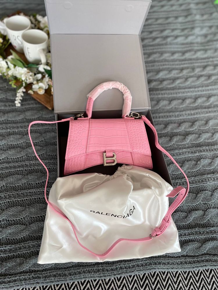 Сумка Balenciaga рожева, чорна, біла