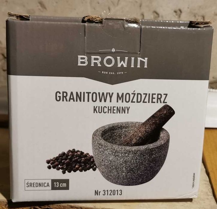 Granitowy moździerz kuchenny /BROWIN / średnica 13 cm
