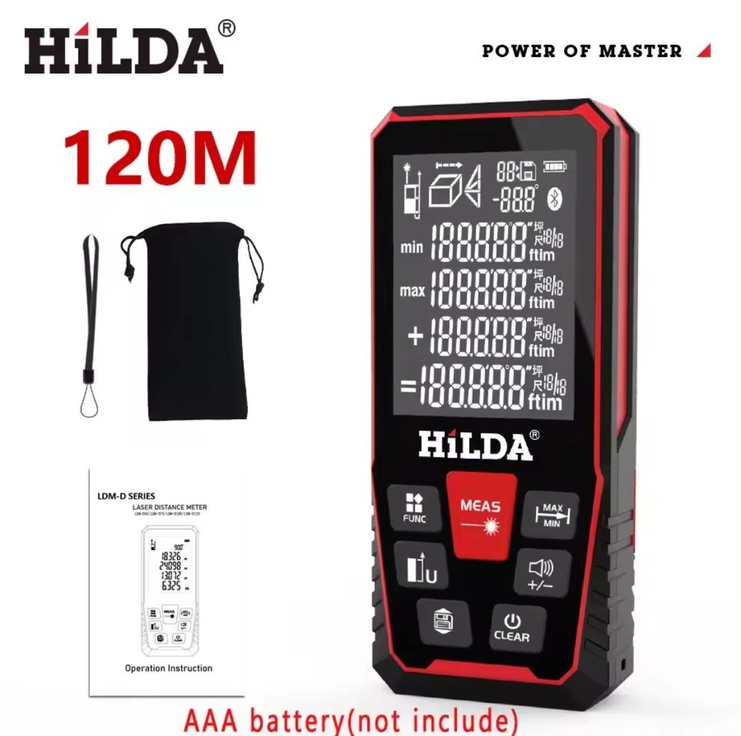 Лазерна рулетка далекомір Hilda 120м