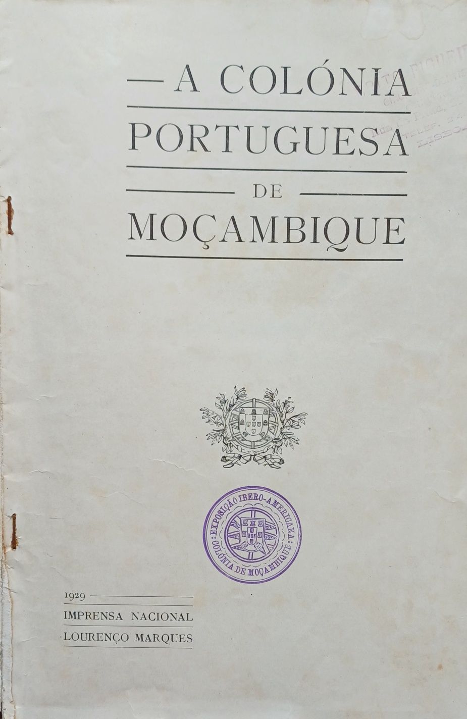 Moçambique Publicação de 1929 Raríssima