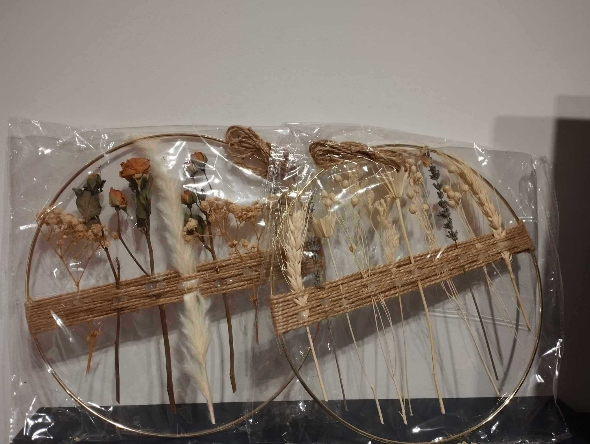 Dekoracja boho na ścianę wianek 25x25 2szt