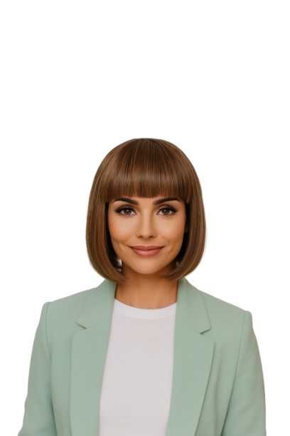 Peruka bob z grzywką  w kolorze nougat mix- salon peruk Nessaja