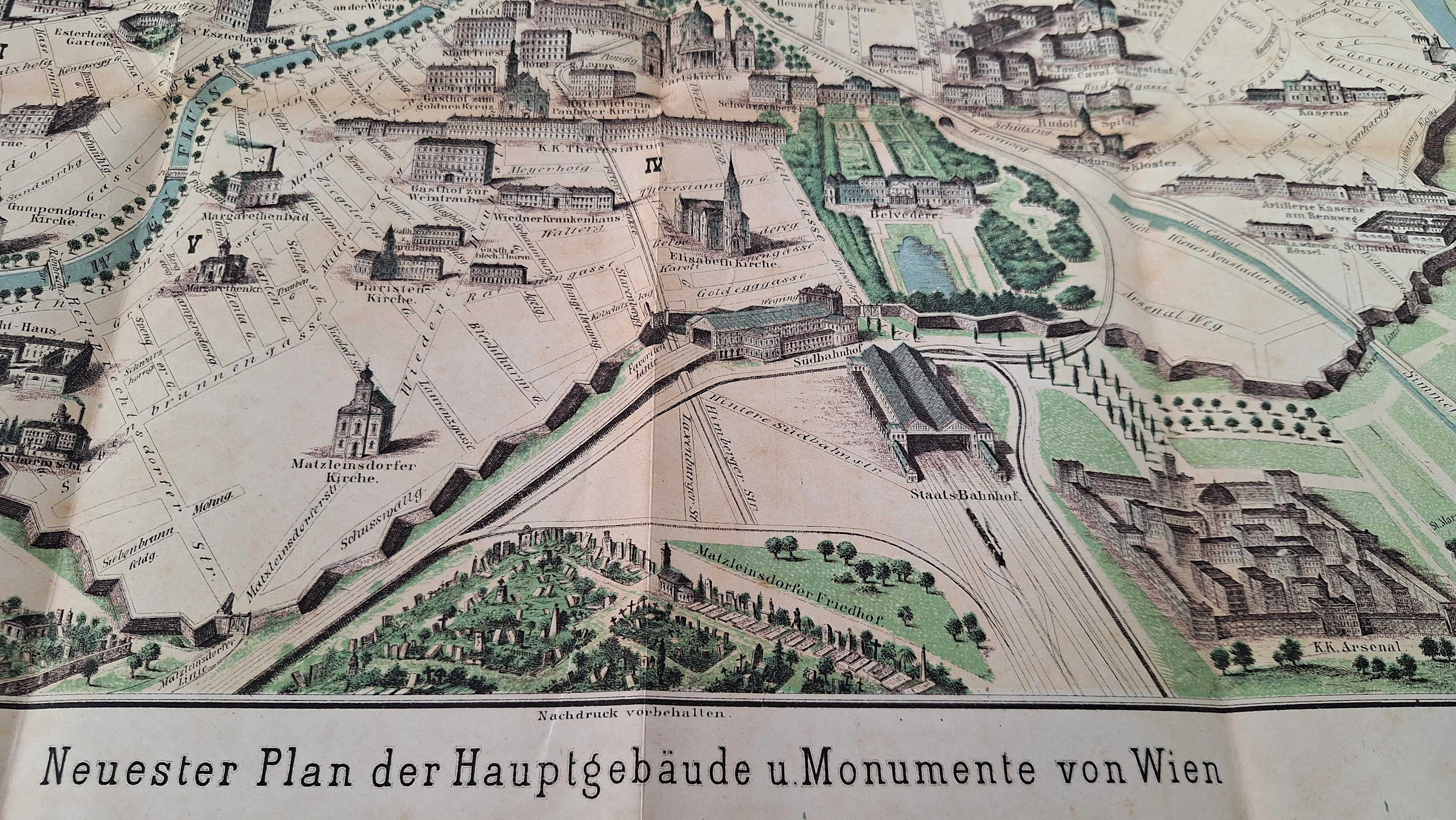 Stara przedwojenna mapa Wieden Austria