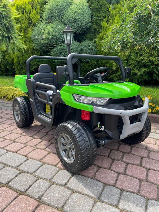 Auto na akumulator Ciężarówka Wywrotka 4×4 Miękkie koła Skóra USB