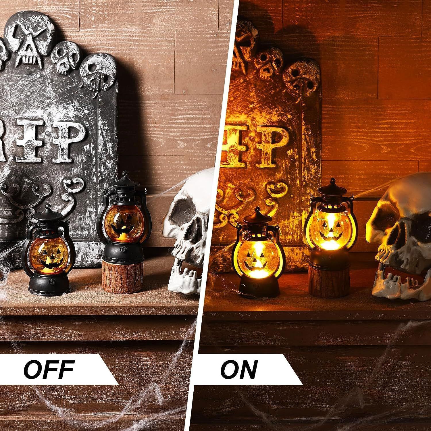 Lampion LED Dekoracja Wisząca Halloween Dynia Zestaw 3szt