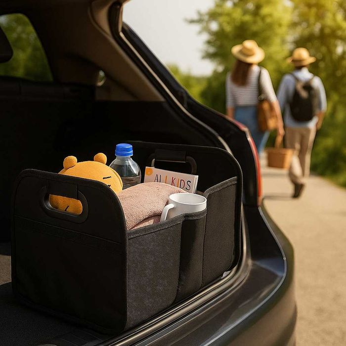 Duży składany organizer do bagażnika auta oxford torba kufer samochod