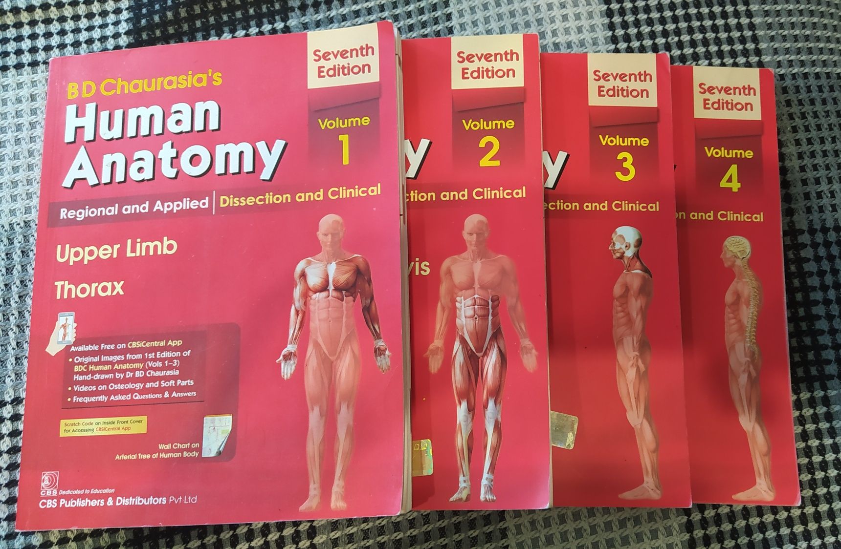 Книги Human Anatomy By B D Chaurasia's 7th Ed. (Set Of 4 Books)