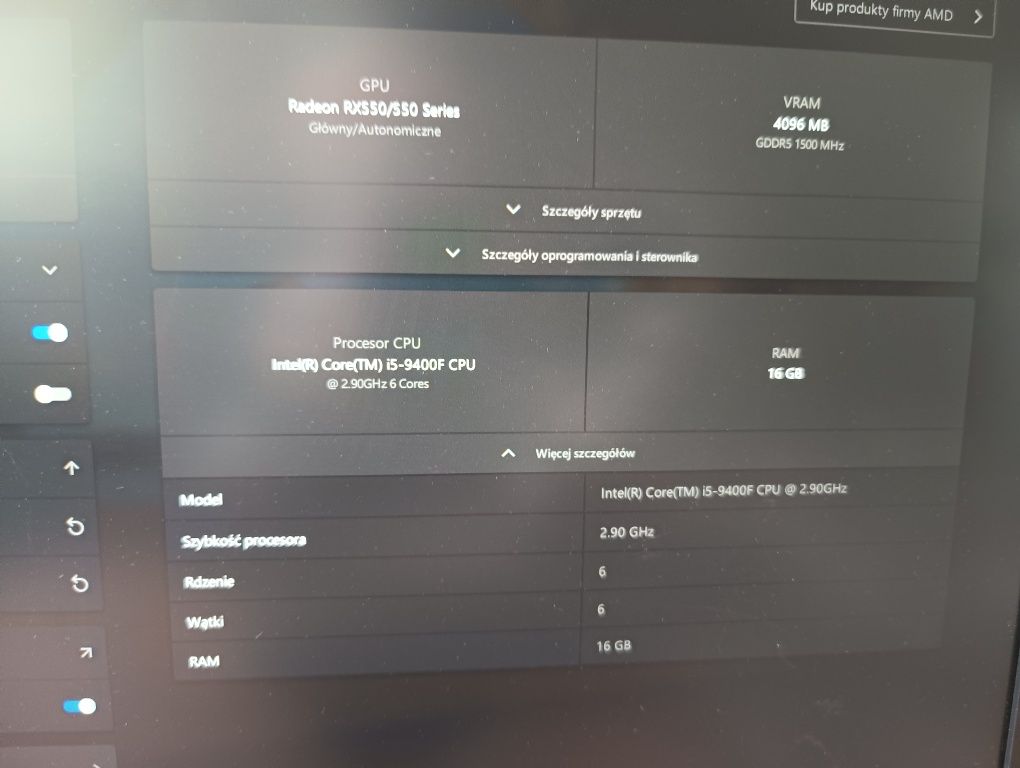 Komputer gemingowy Procesor i5, Ram  16GB
