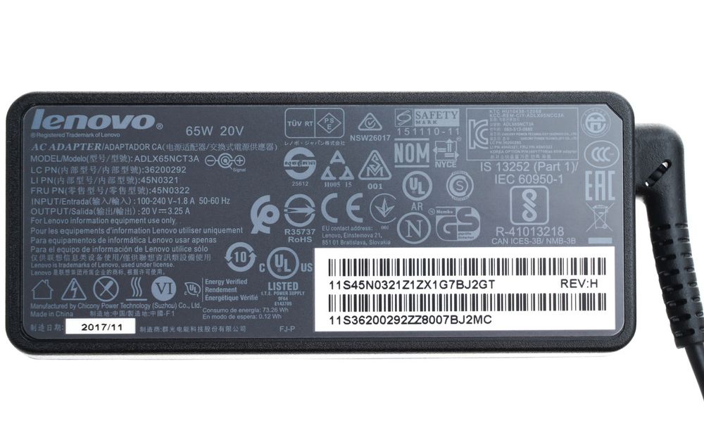 Oryginalny Zasilacz Lenovo Adlx65Nct3A / 65W / 20V~3.25A / 8.0Mm X